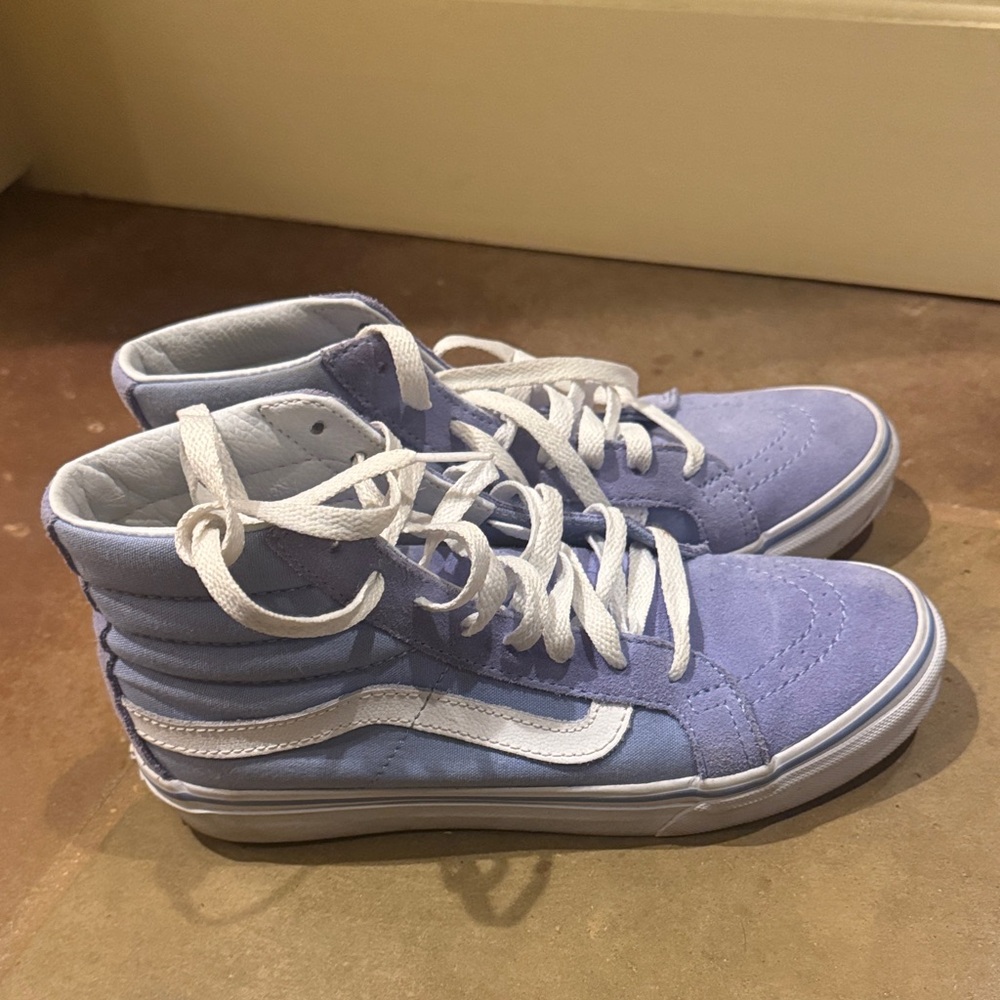 Vans High-Top Sneakers - Sky Blue and White